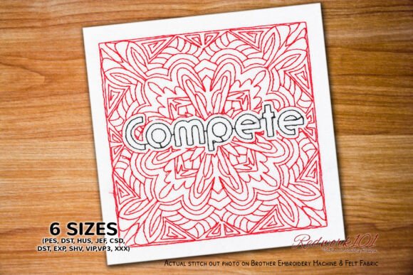 Download Compete Word Redwork Embroidery - Word Collection