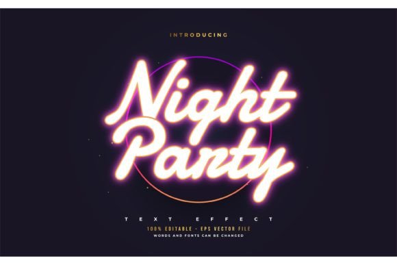Download Night Party Text Style with Neon Effect - Party Collection