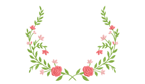 Download Floral Embroidery Frame Design Roses - Frame Collection