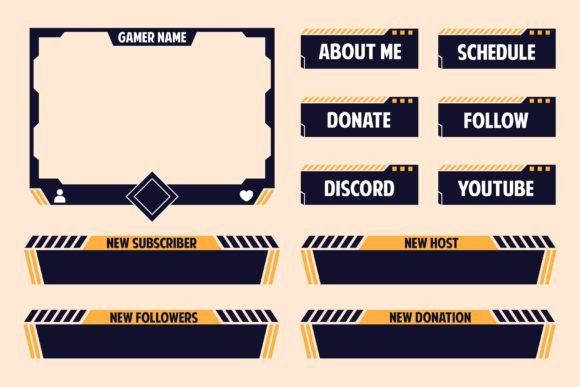Download Twitch Stream Frame &amp; Panel Overlay Set - Premium Resources