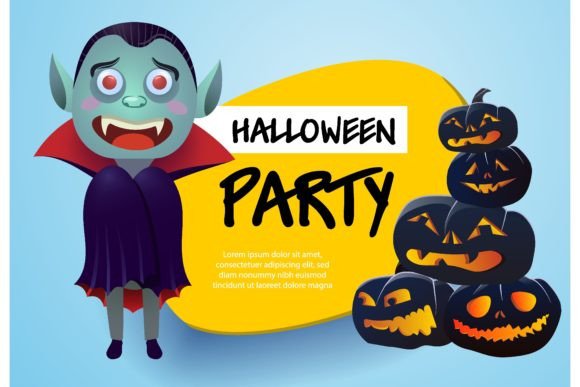 Download Halloween Party Light Blue Poster. Lette - Party Collection