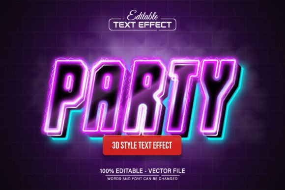 Download Party Purple Neon 3d Text Effect - Party Collection