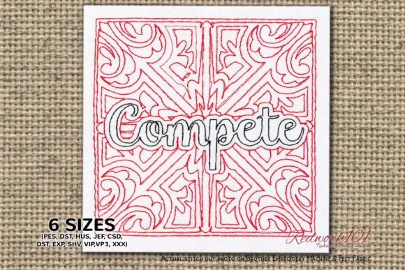 Download Compete Word Redwork Embroidery - Word Collection