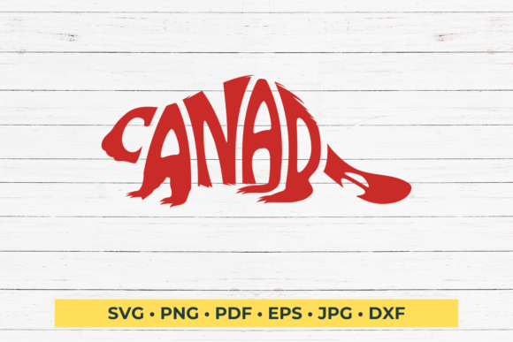 Download Canada Word Art in Beaver Shape SVG Cut - Word Collection