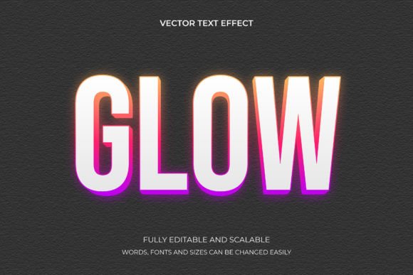 Download Text Effect Glow Word Font Style - Word Collection