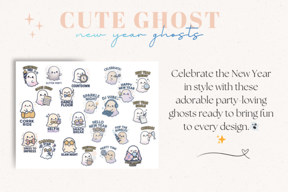 Download New Year Party Ghosts | PNG Clipart Set - Party Collection