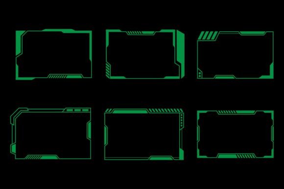 Download Set of Green Cyberpunk Frames Overlay - Premium Resources