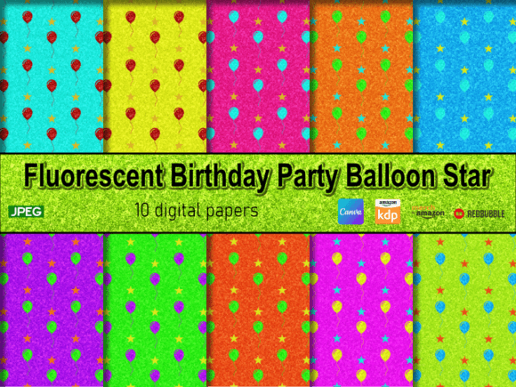 Download Fluorescent Birthday Party Balloon Star - Party Collection