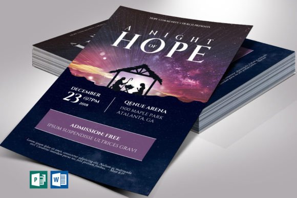 Download Hope Christmas Flyer Template for Word - Word Collection