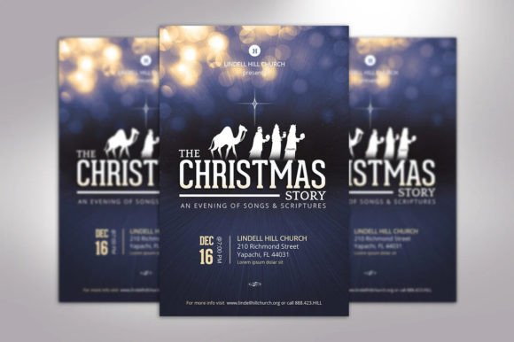 Download Blue Christmas Story Flyer Template Word - Word Collection
