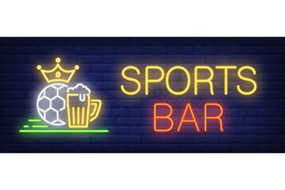 Download Sports Bar Neon Text with Beer Mug and F - Bar Collection